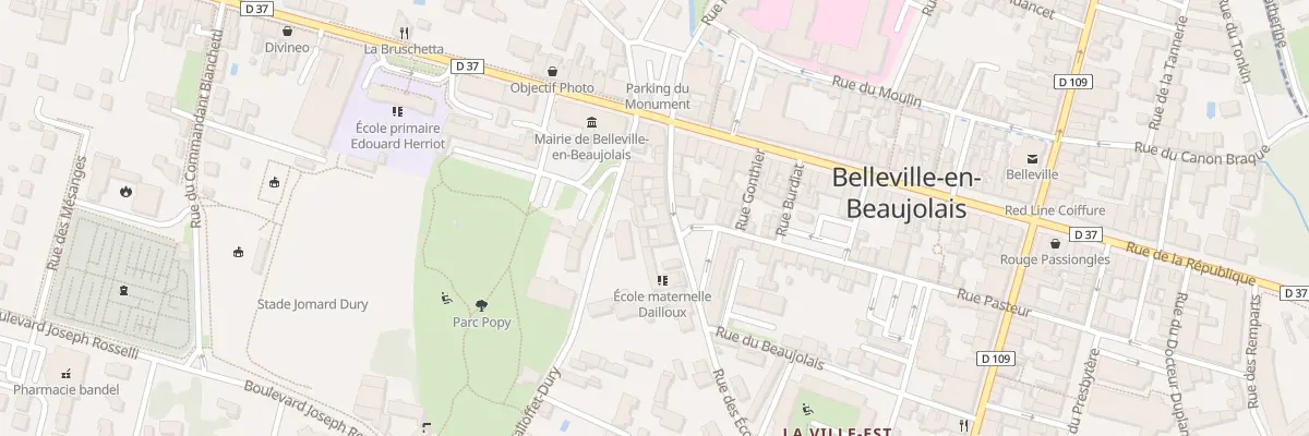 Plan du 12 Rue des Écoles à Belleville-en-Beaujolais