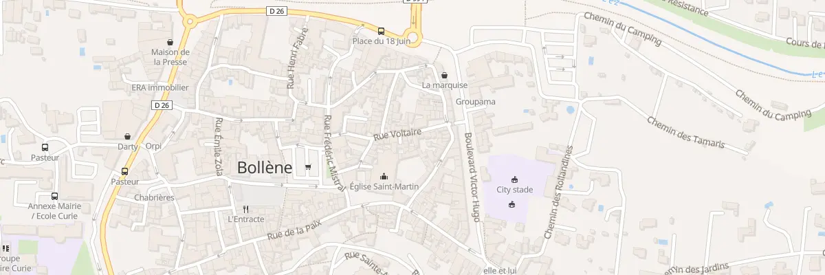 Plan du 12 Rue Voltaire à Bollène