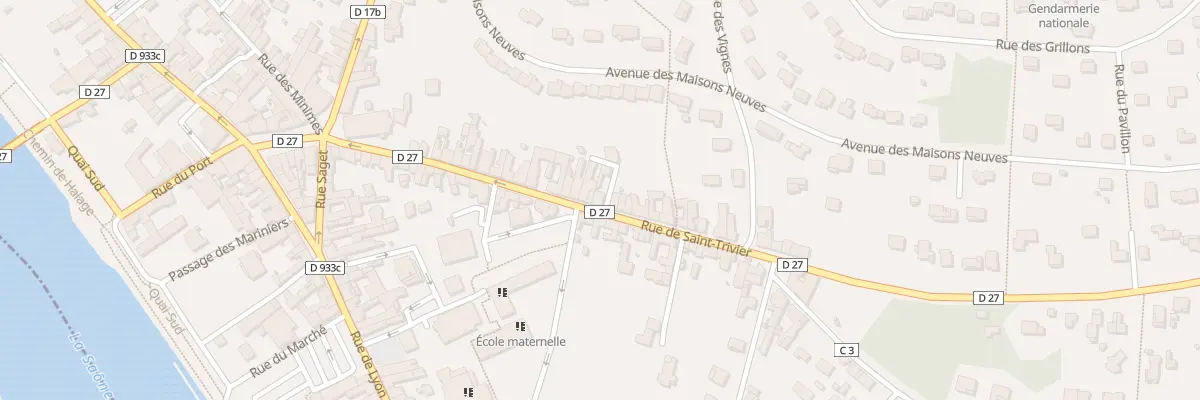 Plan du 33 Rue de Saint-trivier à Montmerle-sur-Saône