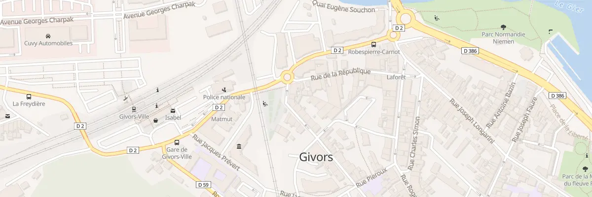 Plan du 2 Pl Pasteur à Givors
