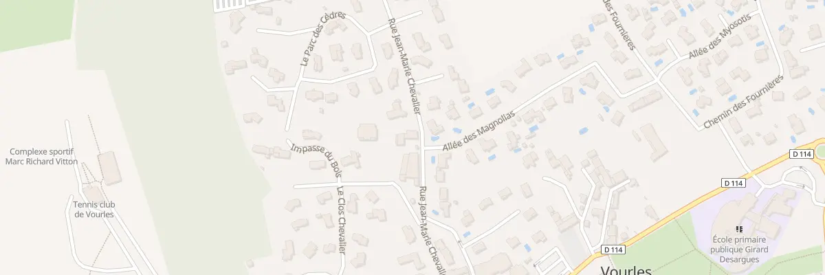 Plan du 8 All des Platanes à Vourles