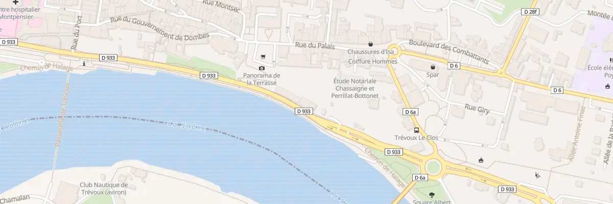Plan du Quai de Saone à Trévoux