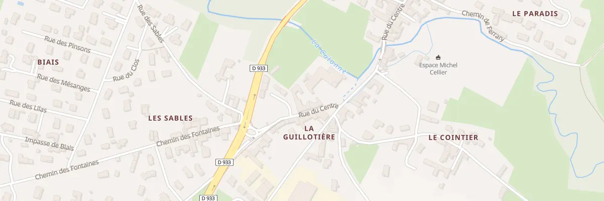 Plan de La Guillotiere à Guéreins