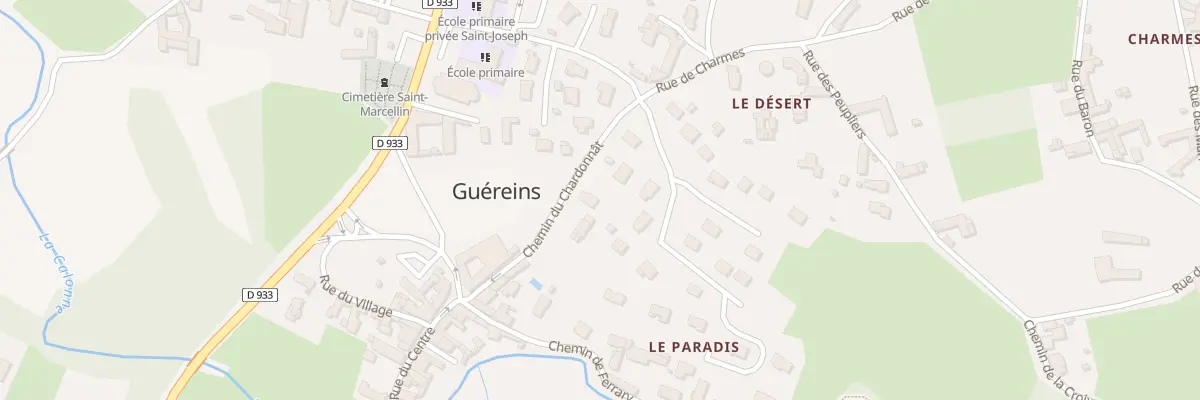 Plan du 5255 Che du Chardonnat à Guéreins
