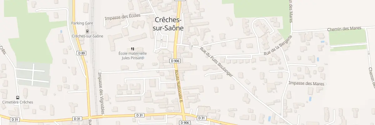 Plan du 589 Rte Nationale 6 à Crêches-sur-Saône