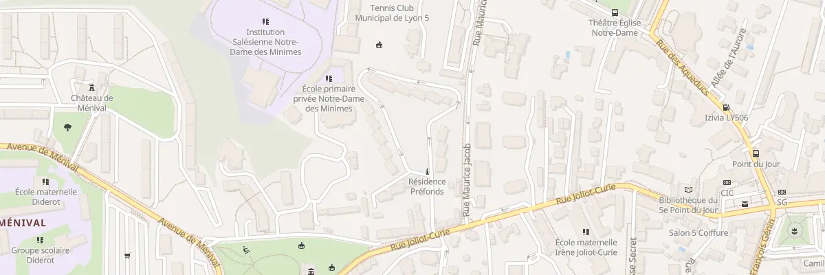 Plan du 50 Rue Joliot Curie à Lyon 5e Arrondissement