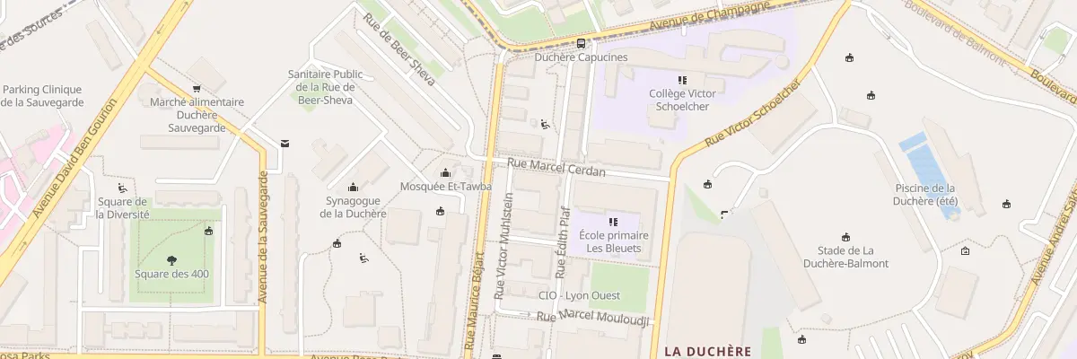 Plan du 5 Rue Marcel Cerdan à Lyon 9e Arrondissement