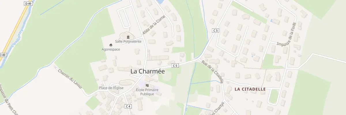 Plan de la Rue du Bourg à La Charmée
