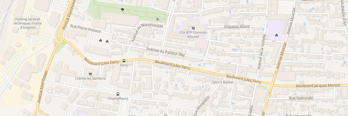 Plan du 40 Bd Jules Ferry à Avignon