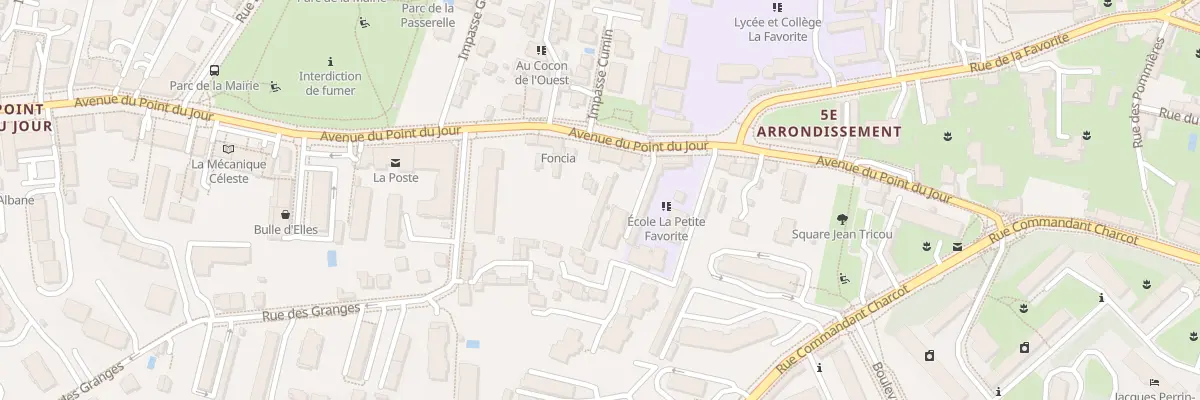 Plan du 31 Av du Point du Jour à Lyon 5e Arrondissement