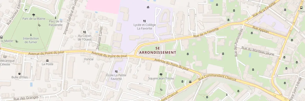 Plan du 12 Av du Point du Jour à Lyon 5e Arrondissement