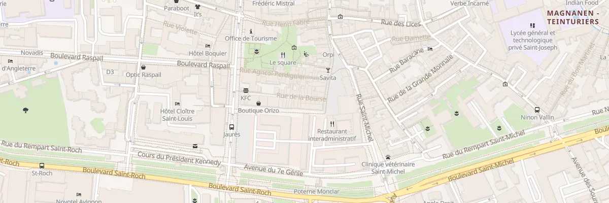 Plan du 9 Rue de la Bourse à Avignon