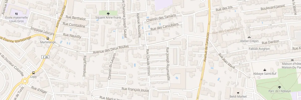 Plan du 42 Av des Deux Routes à Avignon
