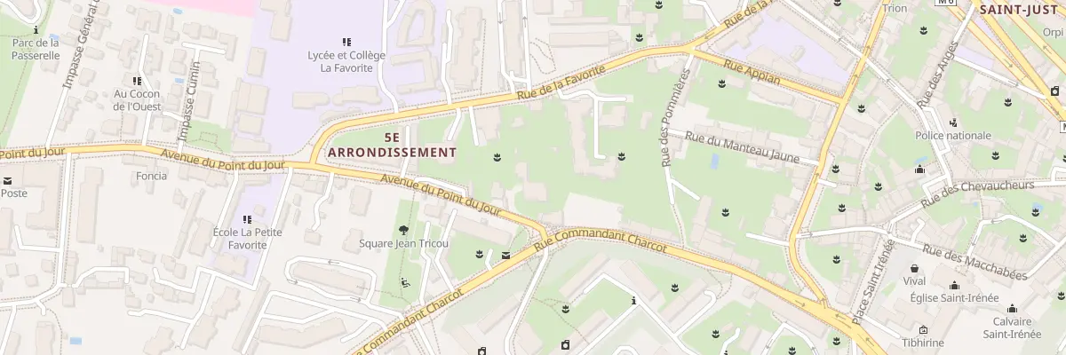 Plan du 2 Av du Point du Jour à Lyon 5e Arrondissement
