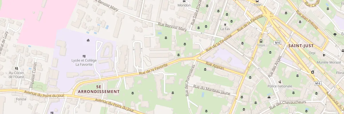Plan du 42 Rue de la Favorite à Lyon 5e Arrondissement