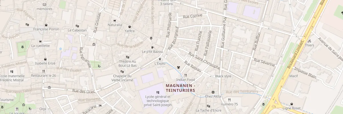 Plan du 7 Rue des Teinturiers à Avignon