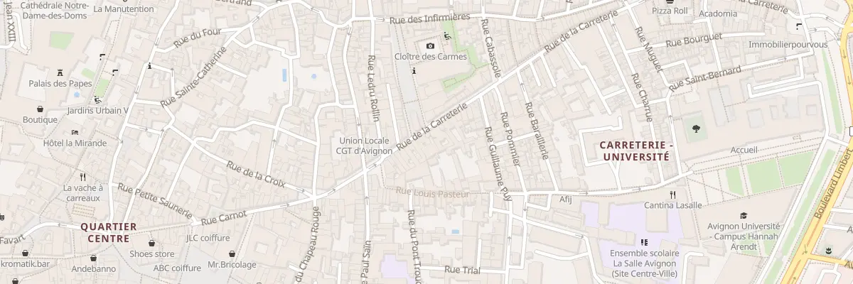 Plan du 18 Rue Carreterie à Avignon
