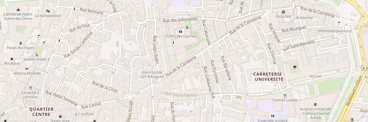Plan du 33 Rue Carreterie à Avignon