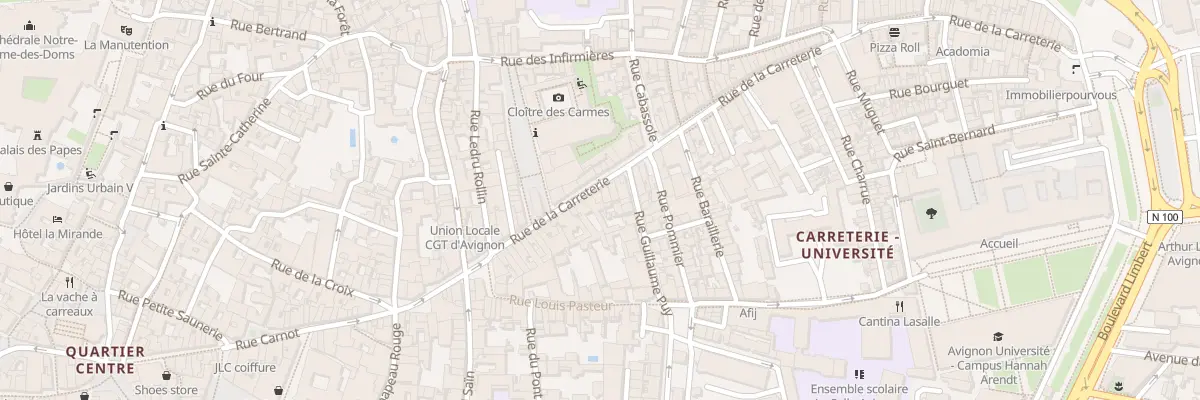 Plan du 32 Rue Carreterie à Avignon