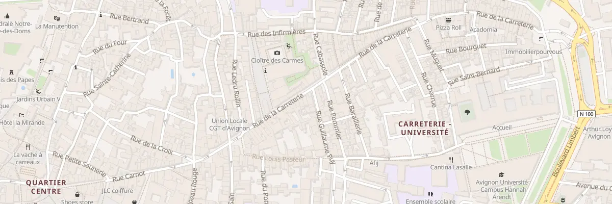 Plan du 36 Rue Carreterie à Avignon