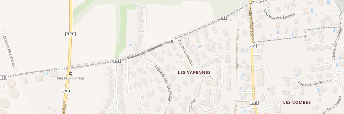 Plan du 568 Che des Varennes à Massieux
