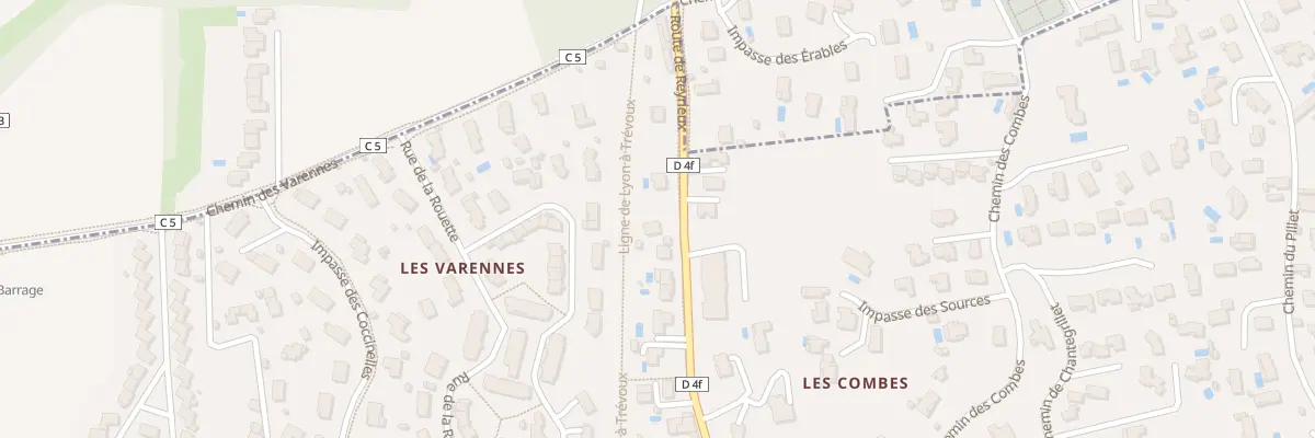 Plan du 168 Rte de Reyrieux à Massieux