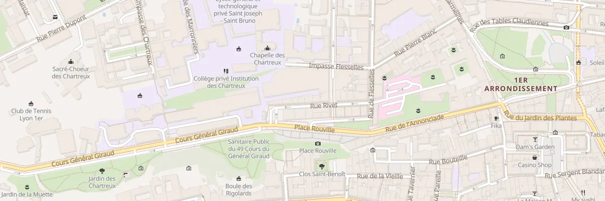 Plan du 5 Rue Rivet à Lyon 1er Arrondissement