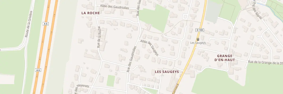 Plan du 2 All des Saugeys à Sancé
