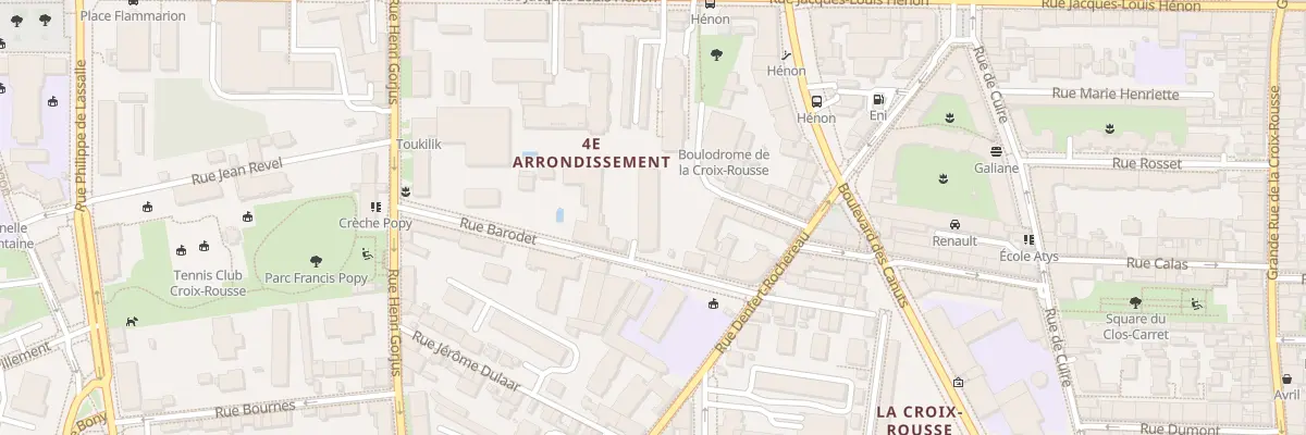 Plan du 12 Rue Barodet à Lyon 4e Arrondissement