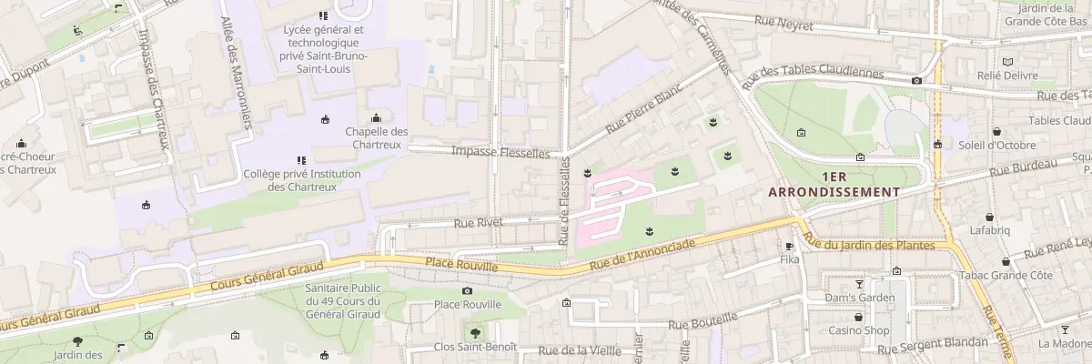 Plan du 24 Rue de Flesselles à Lyon 1er Arrondissement