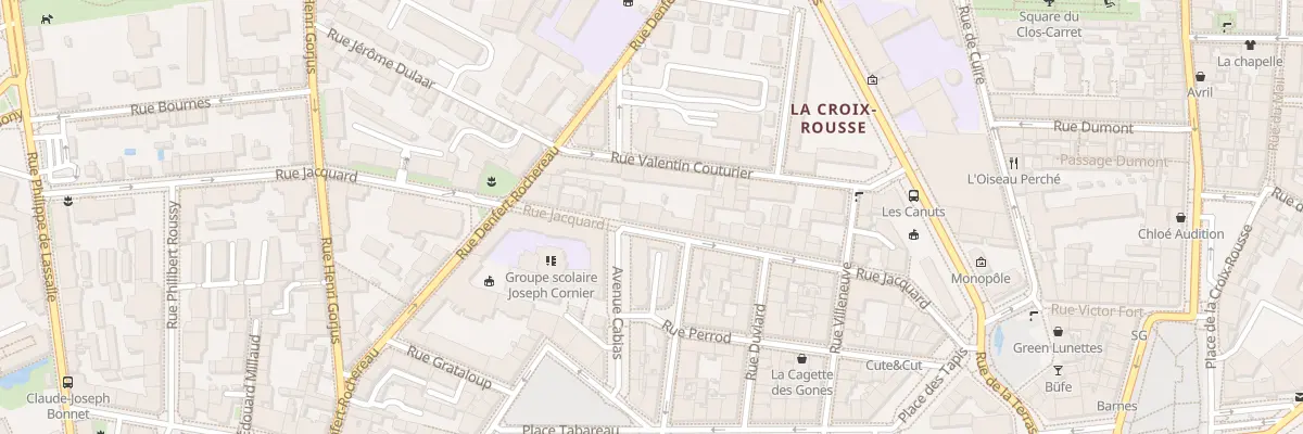 Plan du 30 Rue Jacquard à Lyon 4e Arrondissement
