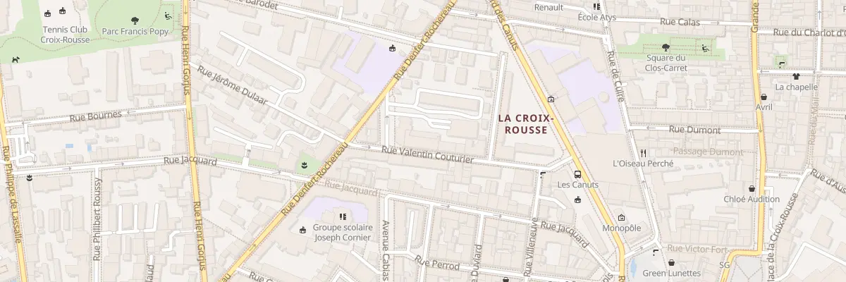 Plan du 28 Rue Valentin Couturier à Lyon 4e Arrondissement