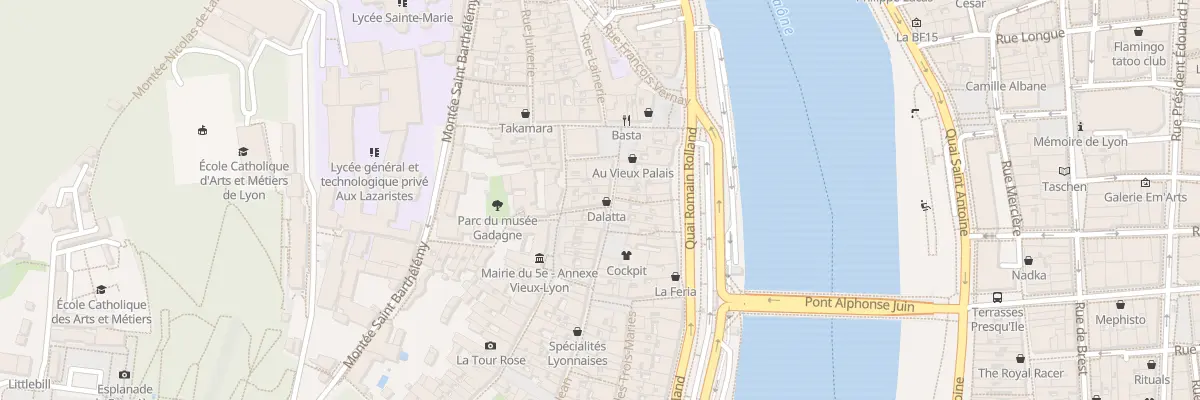 Plan du 2 Rue de la Fronde à Lyon 5e Arrondissement