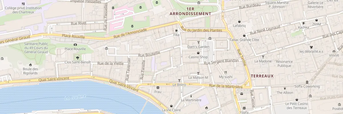 Plan du 22 Rue Bouteille à Lyon 1er Arrondissement