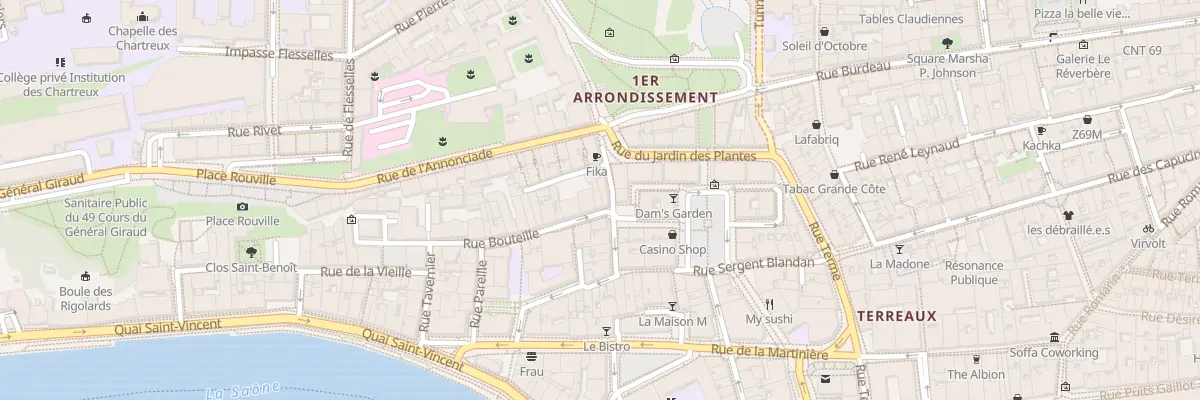 Plan du 29 Rue Bouteille à Lyon 1er Arrondissement