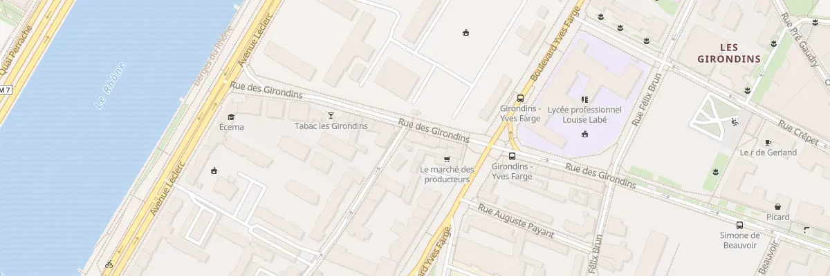 Plan du 28 Rue des Girondins à Lyon 7e Arrondissement