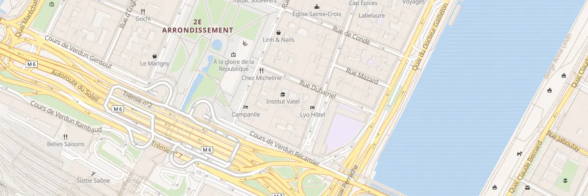 Plan du 10 Rue Duhamel à Lyon 2e Arrondissement