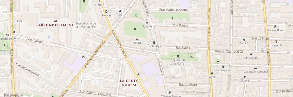 Plan du 4 Rue Pelletier à Lyon 4e Arrondissement