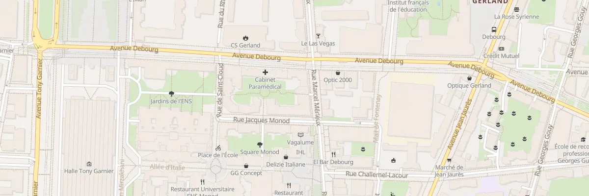 Plan du 15 Rue Jacques Monod à Lyon 7e Arrondissement