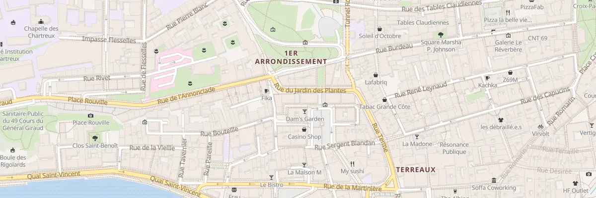 Plan du 6 Rue du Jardin des Plantes à Lyon 1er Arrondissement