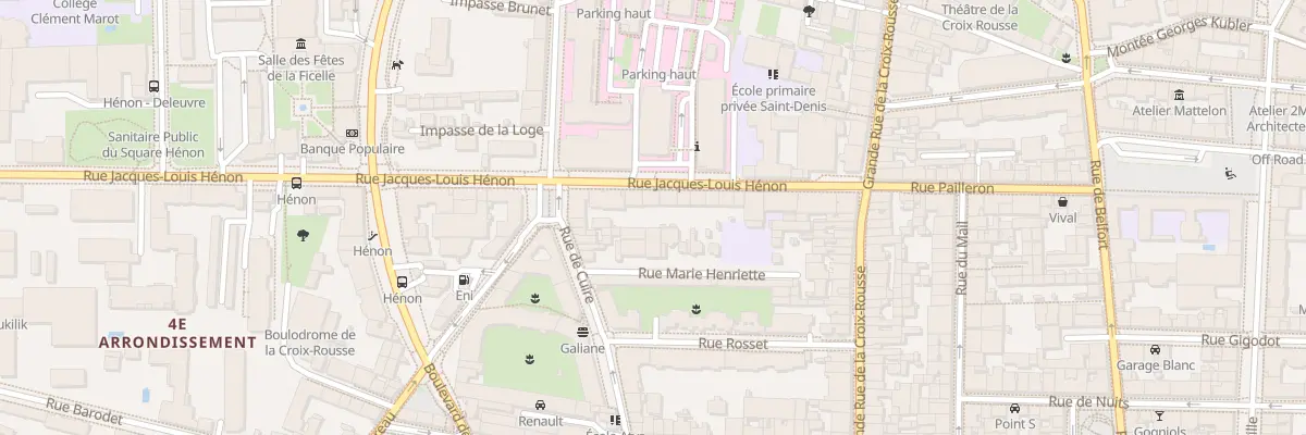 Plan du 23 Rue Jacques-Louis Hénon à Lyon 4e Arrondissement