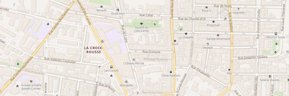 Plan du 16 Rue Dumont à Lyon 4e Arrondissement