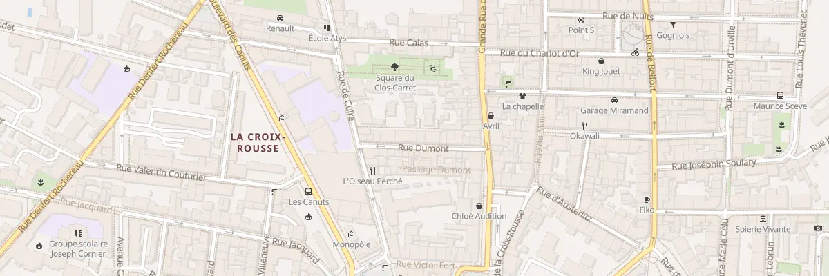 Plan du 14 Rue Dumont à Lyon 4e Arrondissement