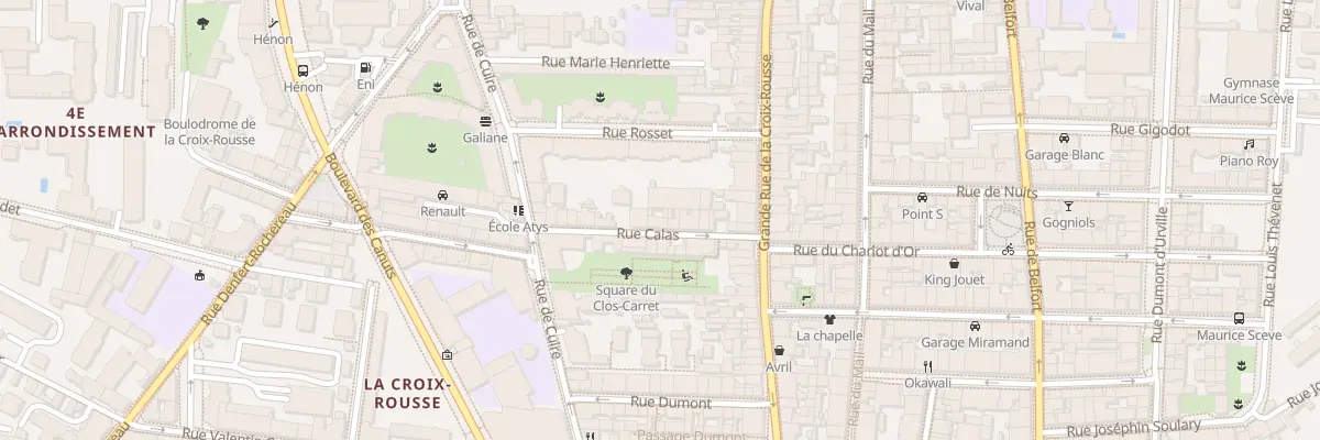 Plan du 8 Rue Calas à Lyon 4e Arrondissement