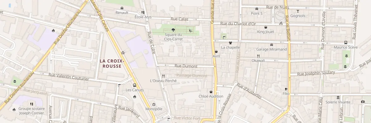 Plan du 12 Rue Dumont à Lyon 4e Arrondissement