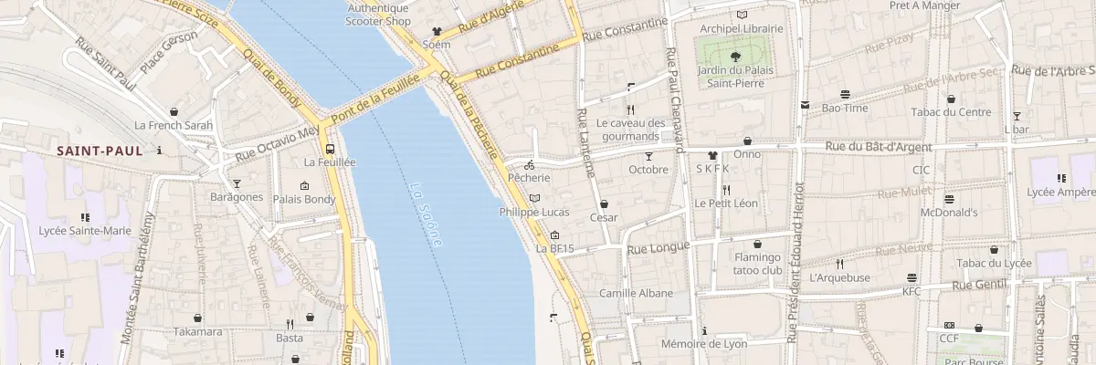 Plan du 8 Rue de la Platière à Lyon 1er Arrondissement