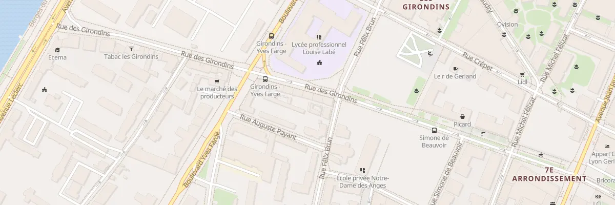 Plan du 48 Rue des Girondins à Lyon 7e Arrondissement