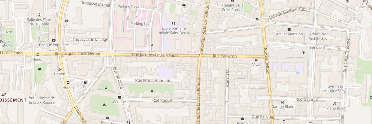 Plan du 3 Rue Jacques-Louis Hénon à Lyon 4e Arrondissement