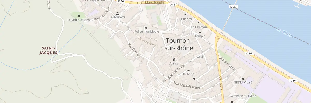 Plan du 1 Rue de l’Hôpital à Tournon-sur-Rhône