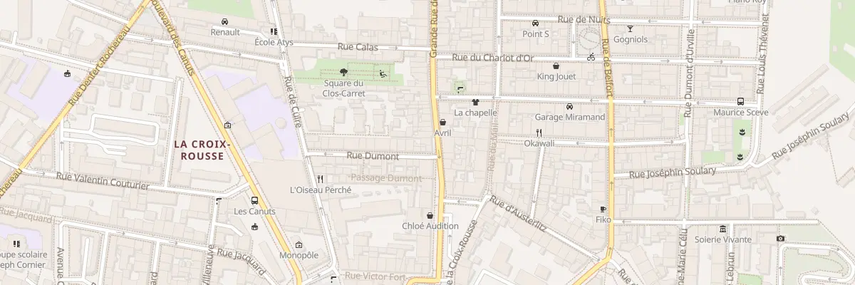 Plan du 2 Rue Dumont à Lyon 4e Arrondissement